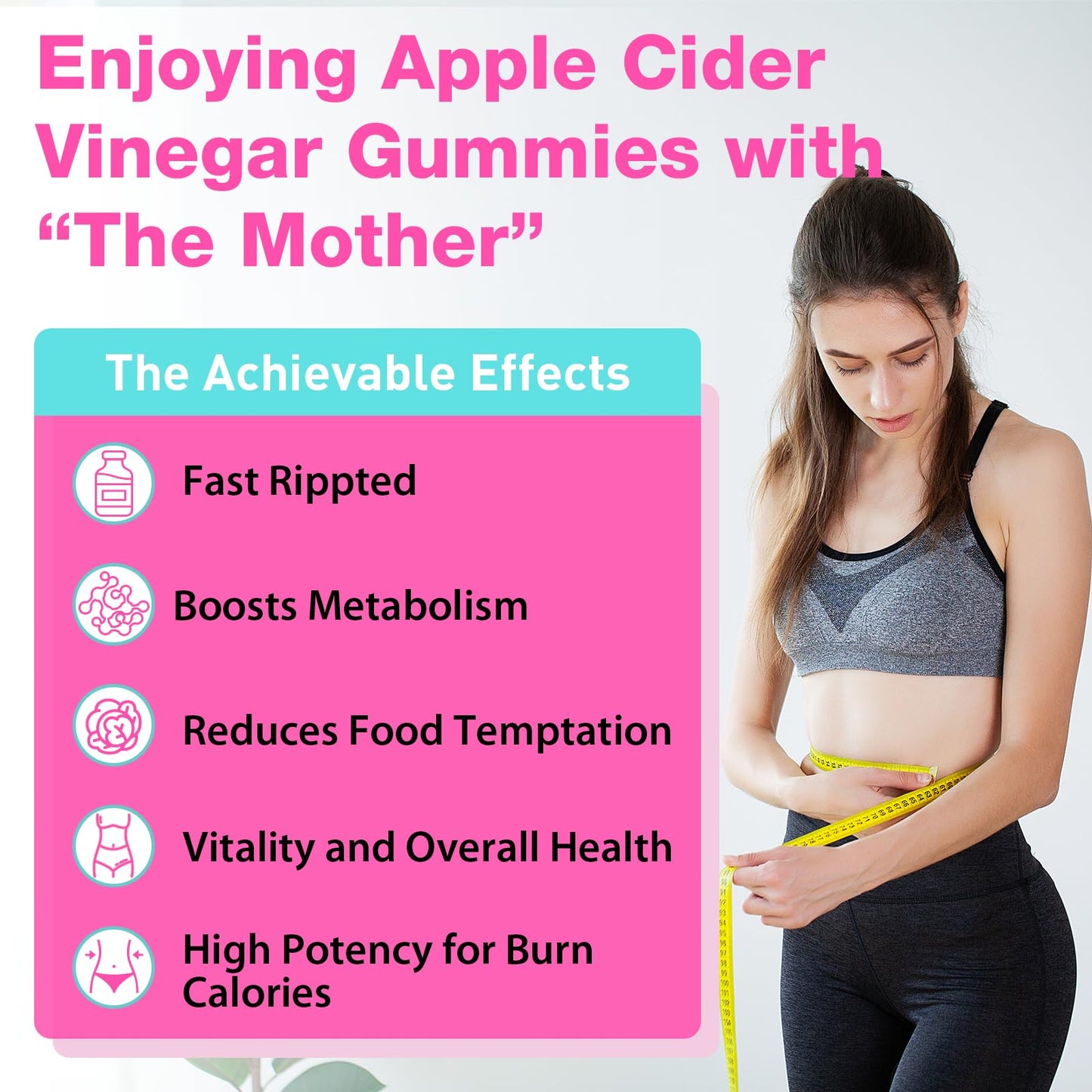 Apple Cider Vinegar Gummies, Advanced Keto ACV Gummies, ACV for Detox, Cleanse, Metabolism & Digestion, Keto Support, Formulated with Green Tea, B6 & B12, Probiotics, 120 Counts