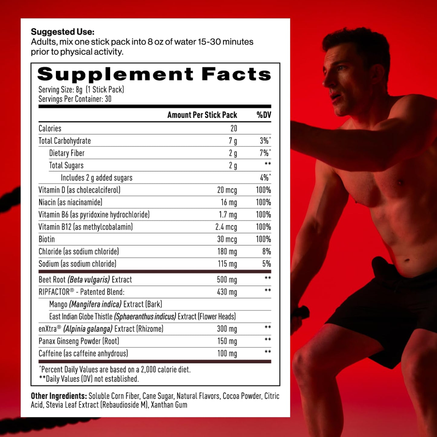 Mdrive Accelerate Pre-Workout Powder, Individual Servings, Mixed Berry, 30 Count