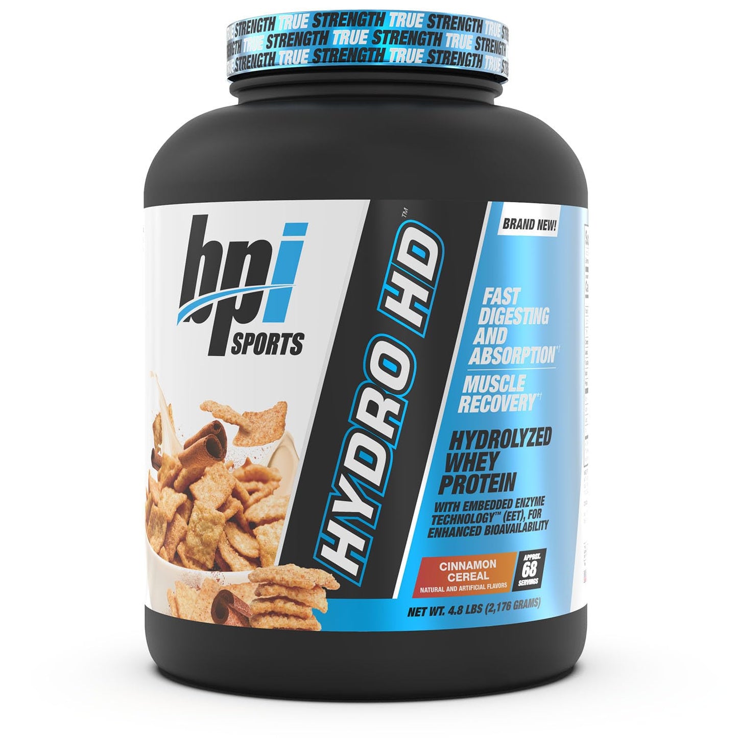 BPI Sports Hydro HD - 100% Hydrolyzed Whey Protein Powder - Muscle Growth, Recovery, 25g of Protein, Low Carb, Low Sugar, Fast Absorbing (68 Servings, Cinnamon Cereal)