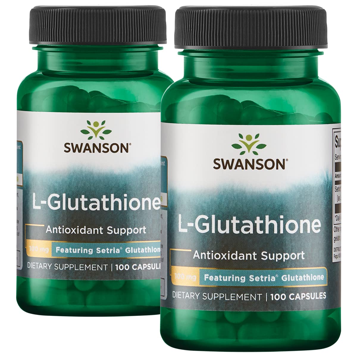 Swanson Amino Acid L-Glutathione 100 Milligrams 200 Capsules 2 Bottles