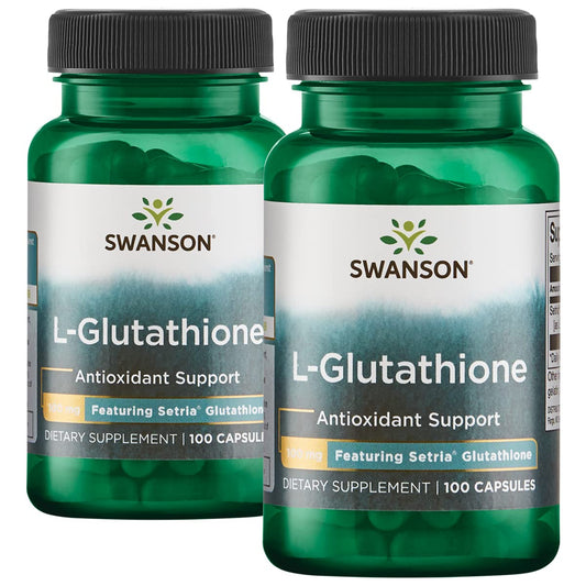 Swanson Amino Acid L-Glutathione 100 Milligrams 200 Capsules 2 Bottles