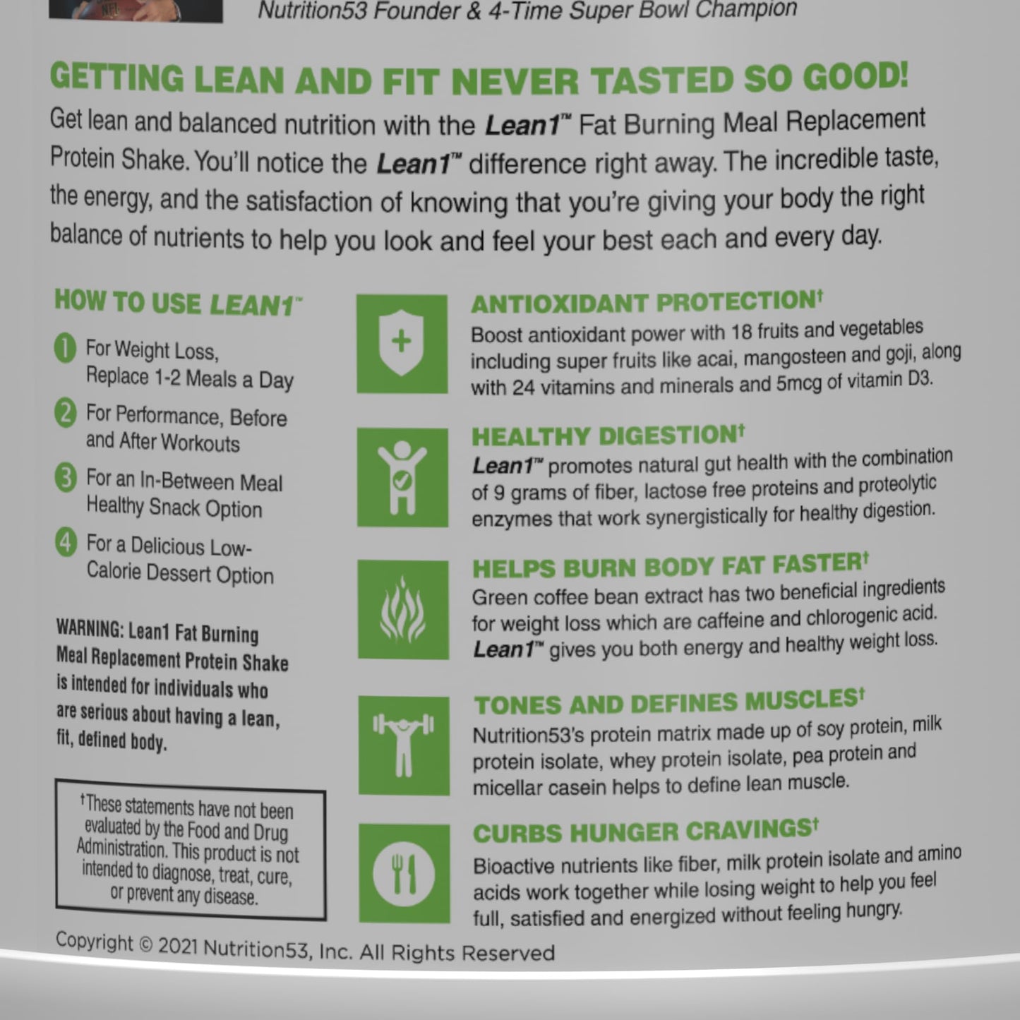 Original Lean1, Meal Replacement Shake, Vanilla Flavor