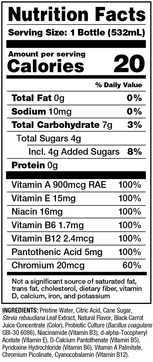 Karma Wellness Flavored Probiotic Water Watermelon Wild Berry 18 Fl Oz Pack of 12 Immunity and Digestive Health Support Low Calorie 2 Billion Active Cultures