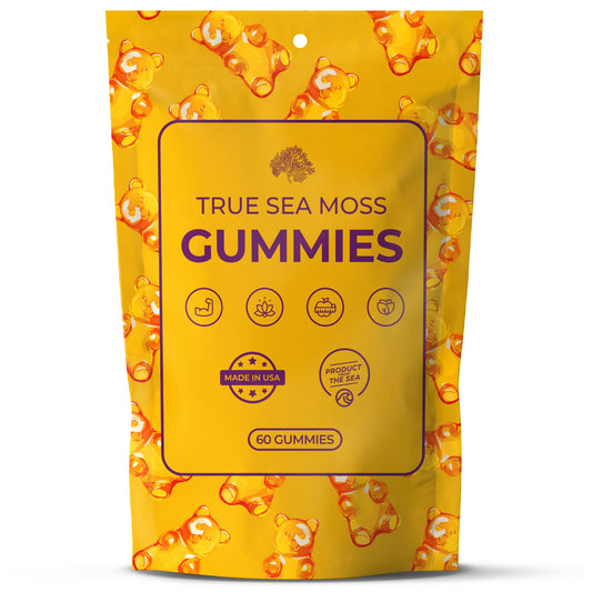 TrueSeaMoss Sea Moss Gummies for Women, Kids & Men with Bladderwrack, Burdock Root & Magnesium - 60 Vegan Gummies