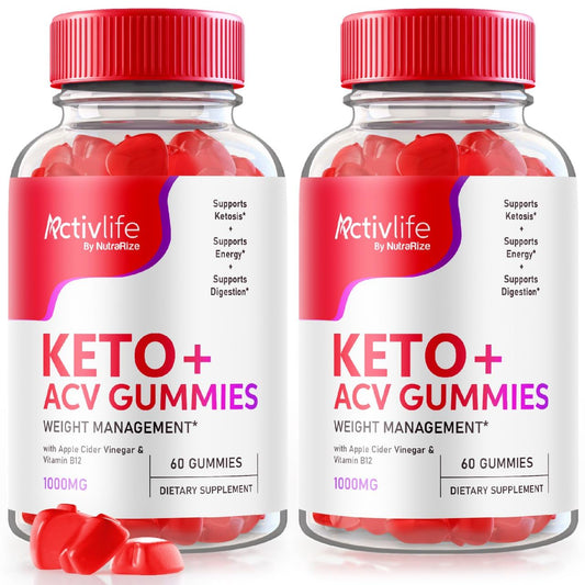 NutraRize (Pack of 2 ActivLife Keto + ACV Gummies for Advanced Weight Loss, Advanced Formula, Reviews (120 Gummies)