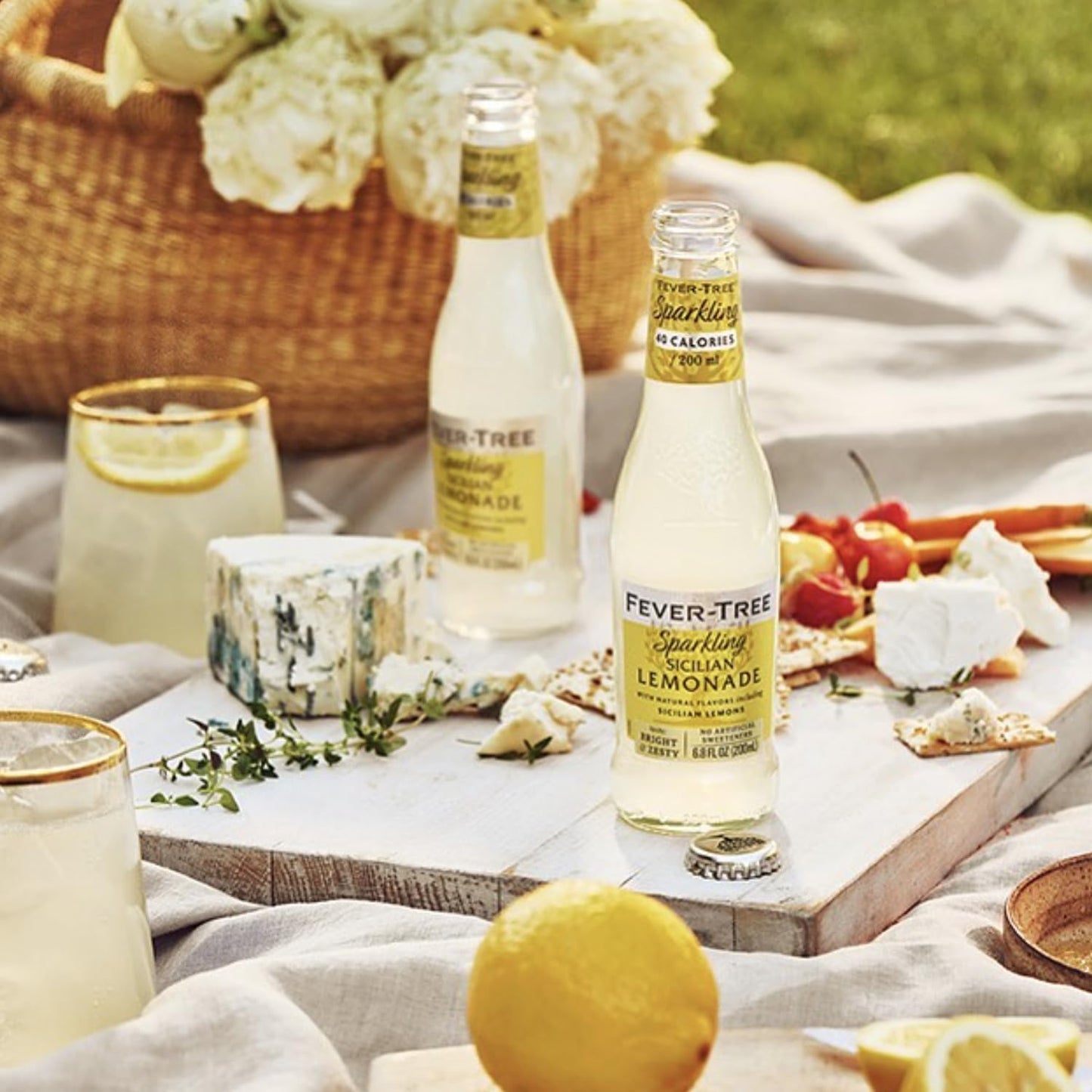Fever Tree Sparkling Sicilian Lemonade  Premium Quality Mixer and Soda  Refreshing Beverage for Cocktails  Mocktails 200ml Bottle  Pack of 15
