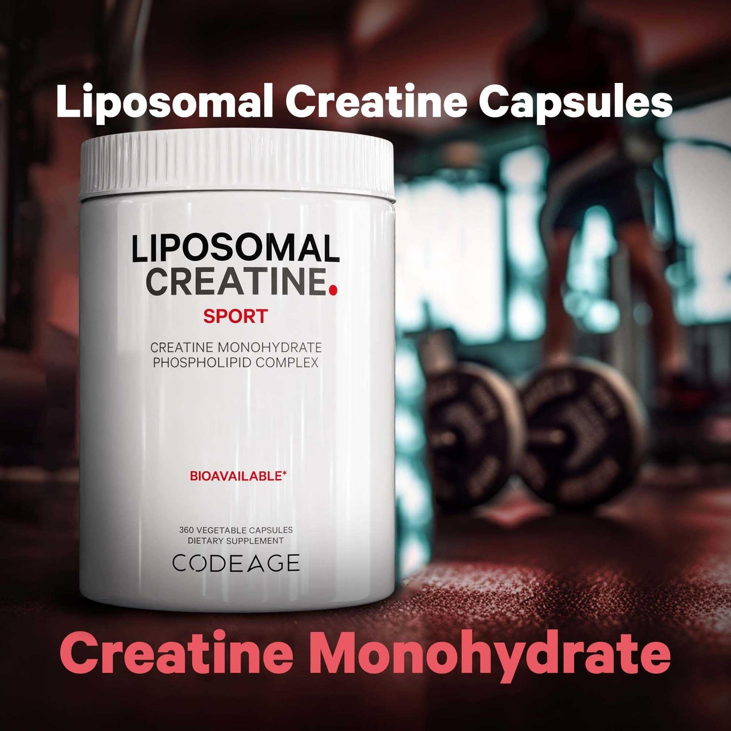 Codeage Liposomal Creatine Monohydrate Supplement, Pure Creatine 3000mg - 3 Months Supply, Micronized Creatine Powder, Creatinine Muscles Sports Nutrition and Athletes, Non-GMO - 360 Capsules