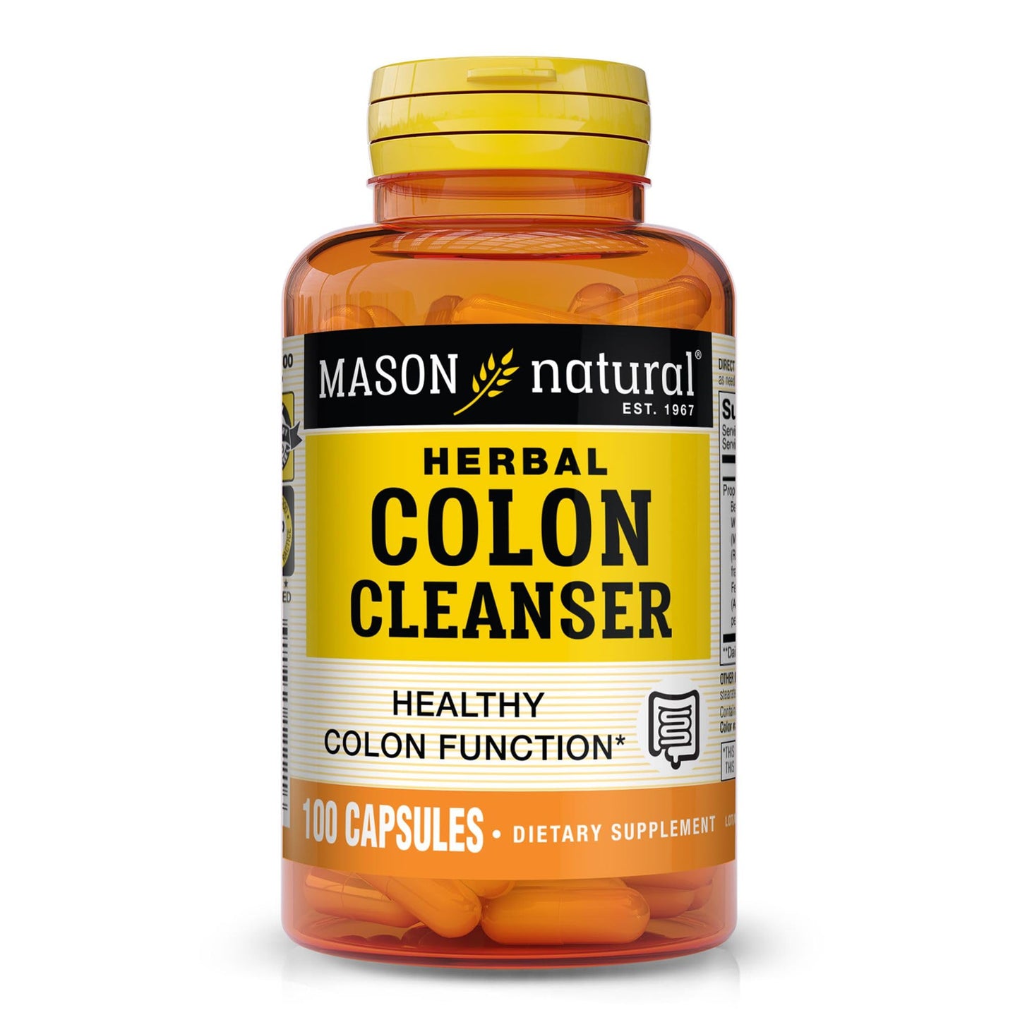 MASON NATURAL Herbal Colon Cleanser, 300 Day Supply, Dietary Supplement Supports Digestive Health with Soluble Fibers, Probiotics & Herbs, 3 Pack