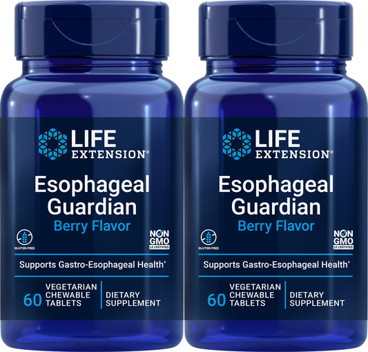 Life Extension Esophageal Guardian, 60 Vegetarian Chewable Tablets (Pack of 2)