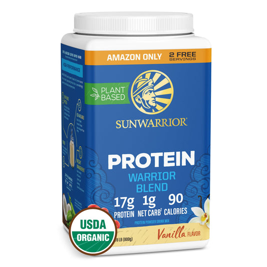 Sunwarrior Vegan Protein Powder Plant-based Organic Protein USDA BCAAs Amino Acids Supplement Hemp Seed Keto Friendly Soy, Dairy, Gluten, & Synthetic Free NON-GMO, Vanilla Flavored 32 Servings 17g per