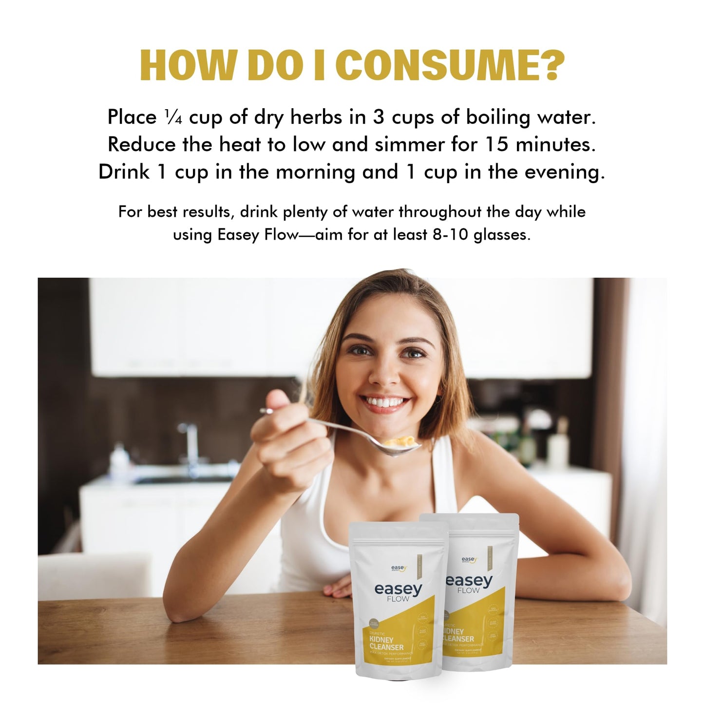 Easey Flow Kidney-Bladder Herbal 10 Day Cleanse & Repair Supplement, Supports Kidney & Urinary Tract - 4oz Dry Herbs for Tea