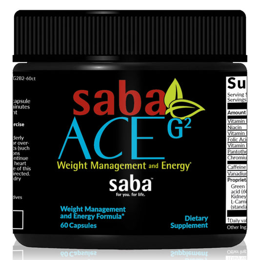 Saba ACE G2 - Thermogenic Fat Burner. Weight Loss Supplement, Appetite Suppressant, & Energy Booster - Green Tea Extract,Capsimax, Garcania, Carnosyn & More - 60 Capsules
