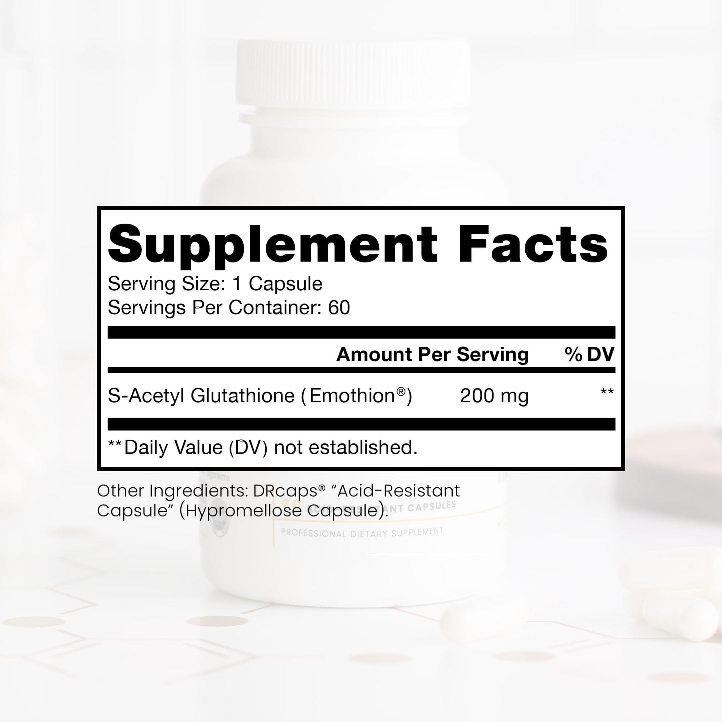 Pure TheraPro Rx S-Acetyl Glutathione Gold 200mg | 2 Month Supply Acid-Resistant Capsule | Patented Acetylated Form of Glutathione | Zero Fillers Or Flow Agents | Pharmaceutical Grade, Non-GMO