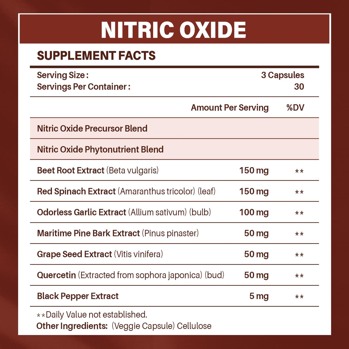 Nitric Oxide Supplement for Men with Nitric Oxide Precursor & Nitric Oxide Phytonutrients Blend, Nitric Oxide Enhancer 2255mg Per Serving-Circulation, Heart, Immune & Muscle Health, 90 Capsules