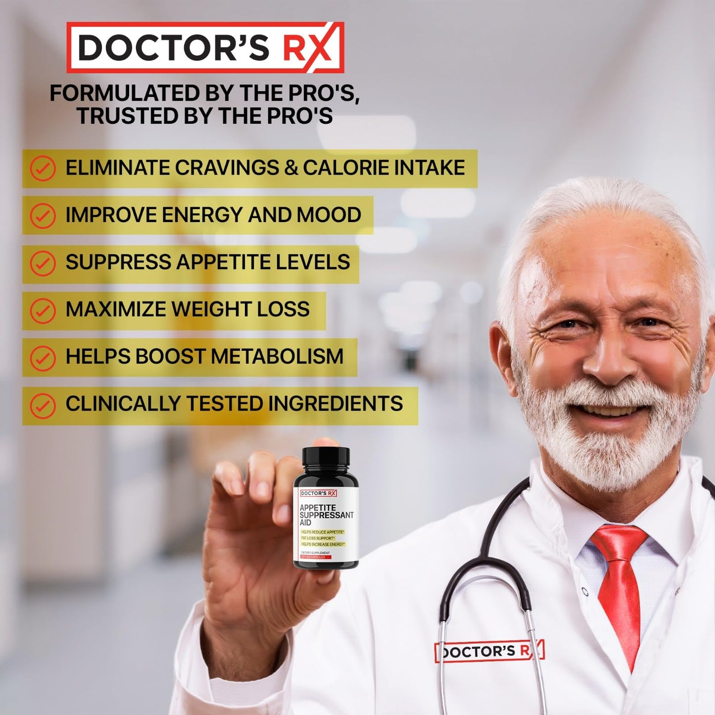 Newly Rated Appetite Suppressant Supplement | Best Metabolism Booster for Weight Loss, Suppress Appetite, Lose Weight Around Stomach, Legs & Arms | Extra Strength w/ 8 Ingredients | - 60 Servings