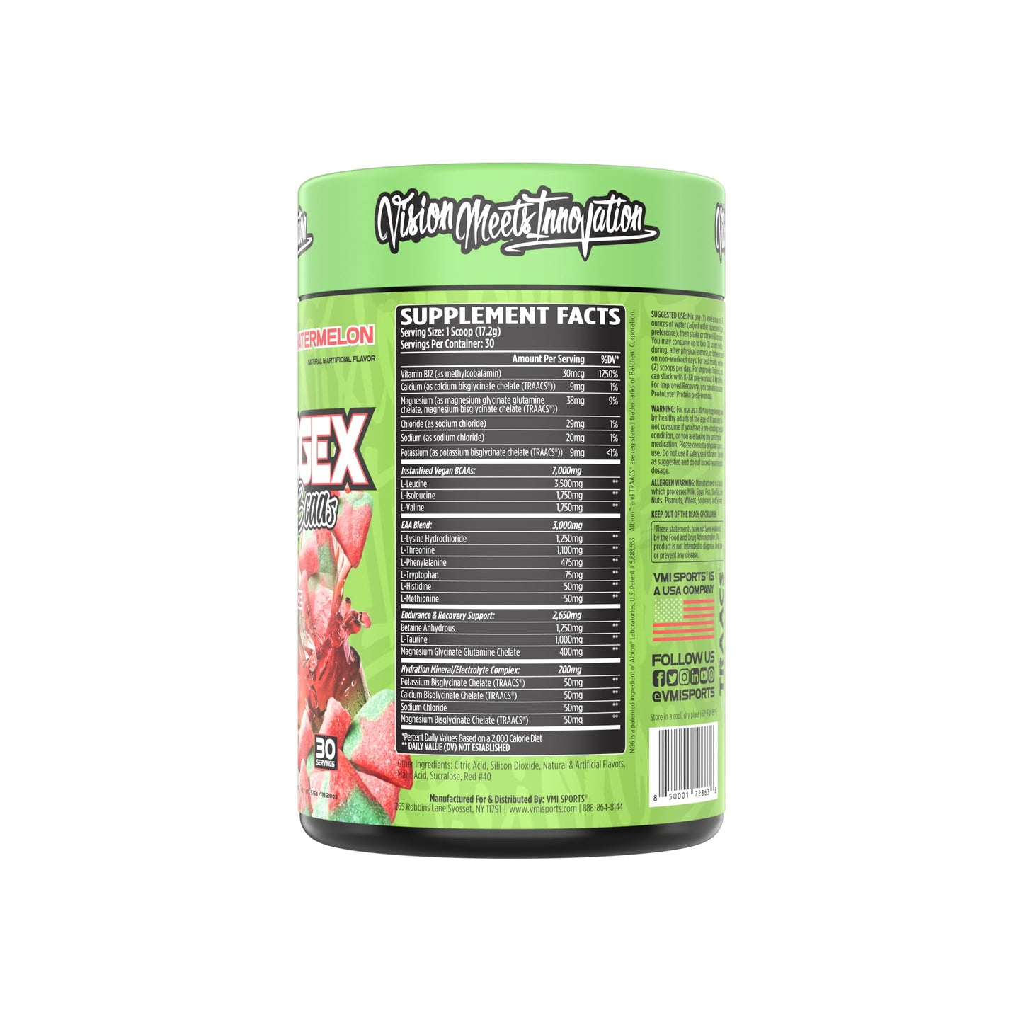 Aminogex Ultra | BCAA Powder | Amino Acids + Betaine and Glutamine | Amino Acid Post Workout Recovery Drink | Intra Workout Drink with Electrolytes | (30 Servings) (Watermelon, 18.2 Ounces)