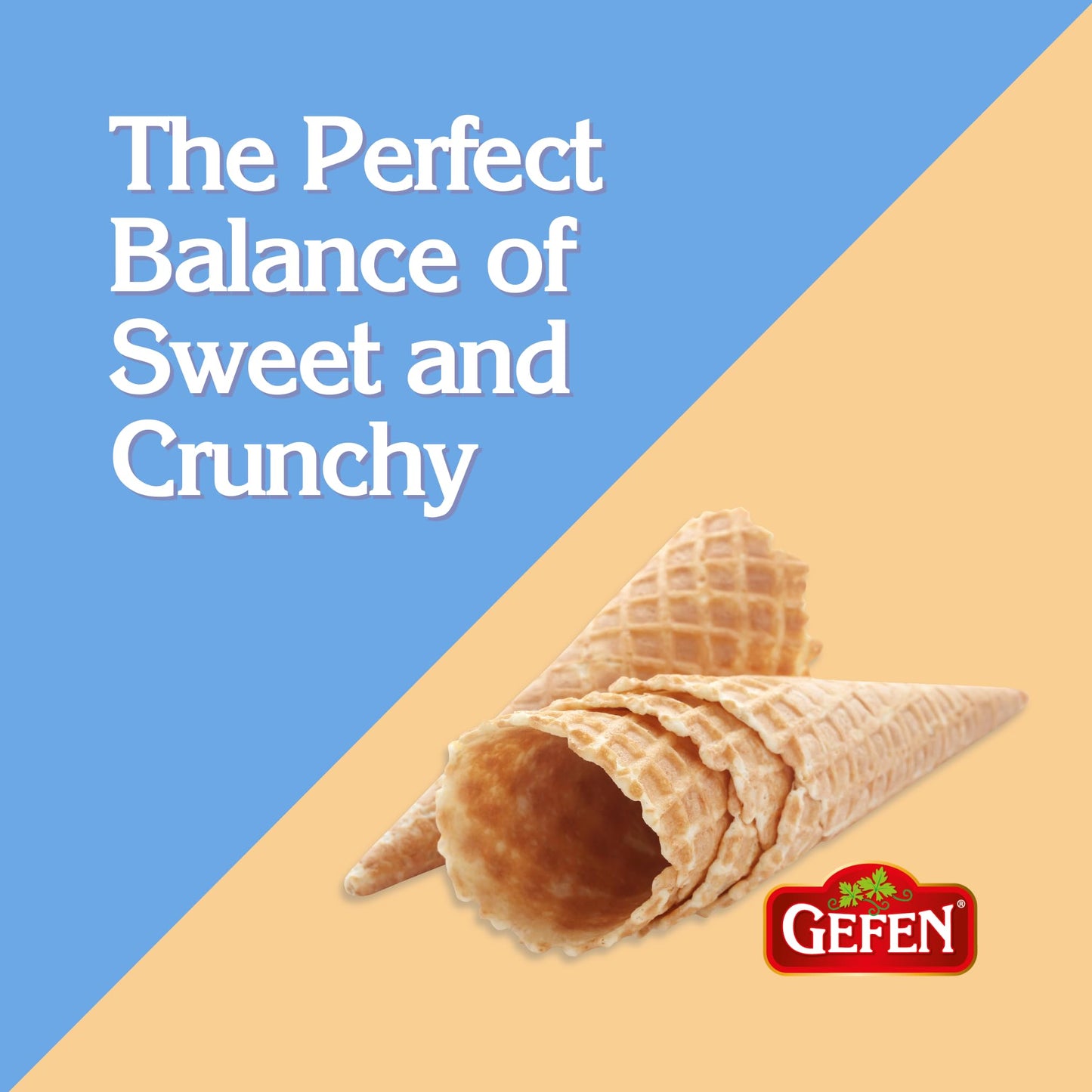 Gefen Sugar Cones 2 Pack  24 Cones  Crunchy  Delicious  Sweet Ice Cream Cones  Great for Parties