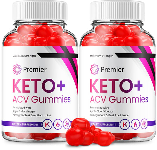 (2 Pack) Premier Keto ACV Gummies - Advanced Formula Premiere Keto Plus ACV Gummies Apple Cider Vinegar Premier ACV Dietary Supplement Reviews Men Women (120 Gummies)