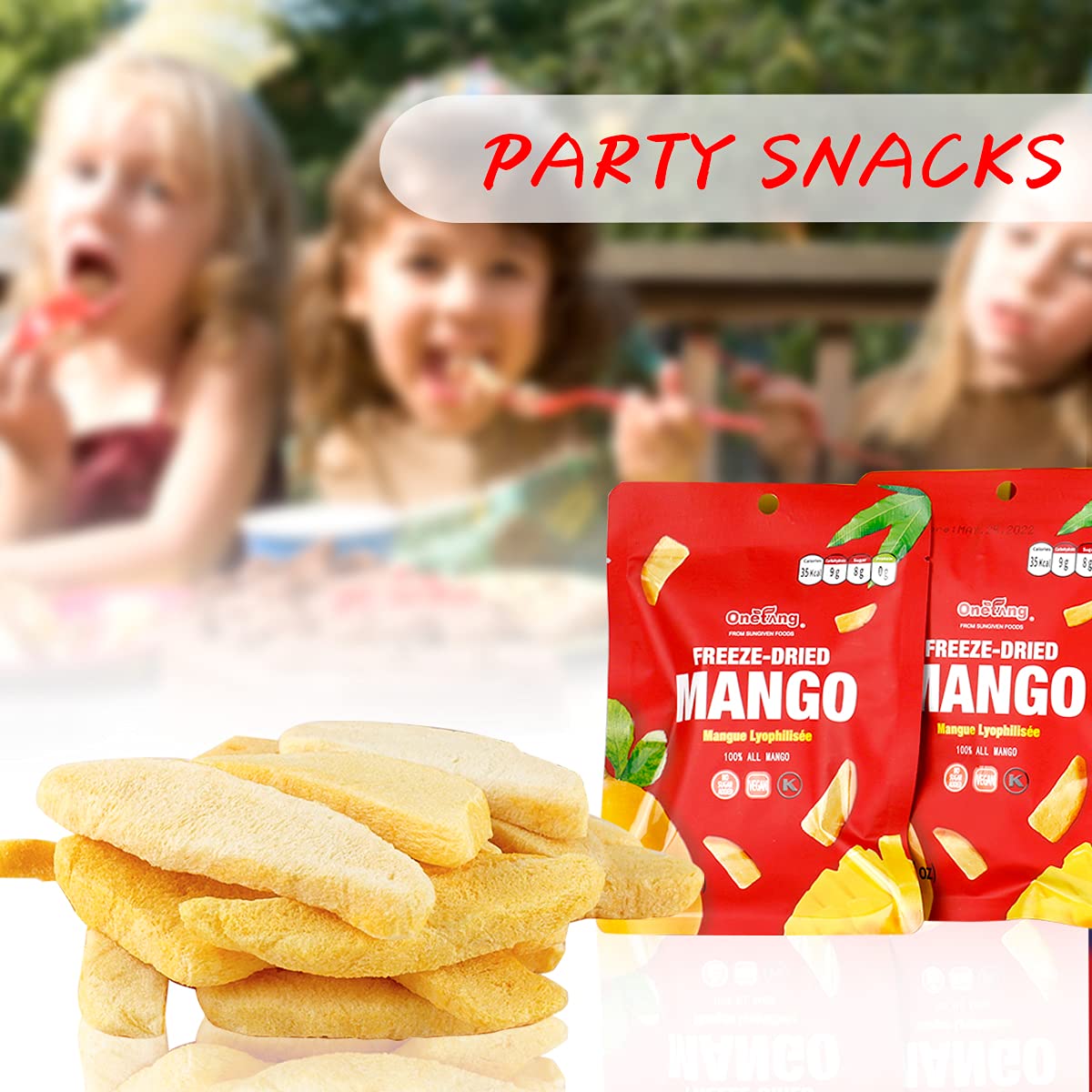 ONETANG FreezeDried Fruit Mango Chips 10 Pack SingleServe Pack Non GMO Kosher No Add Sugar Gluten free Vegan Holiday Gifts Healthy Snack 035 Ounce