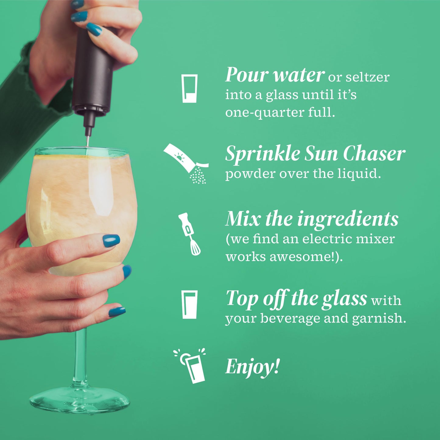 SUN CHASER Unwind Blend AlcoholFree Drink Mix for Relaxation and Mild StressRelief Mocktail SugarFree Vegan Gluten Free Yuzu Lemon Basil 10 x 019 oz Stick Packs