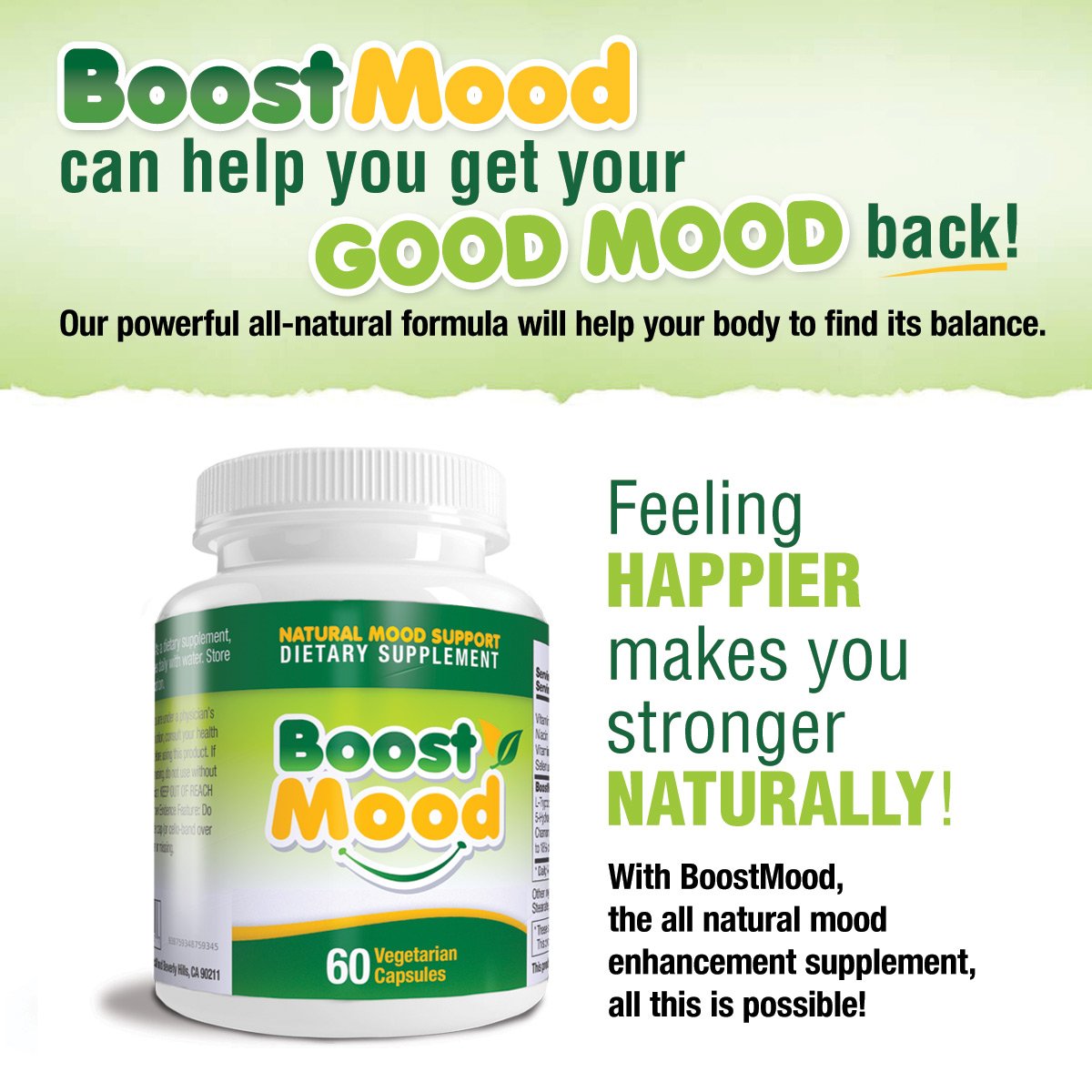 BoostMood Natural Mood Support Dietary Supplement