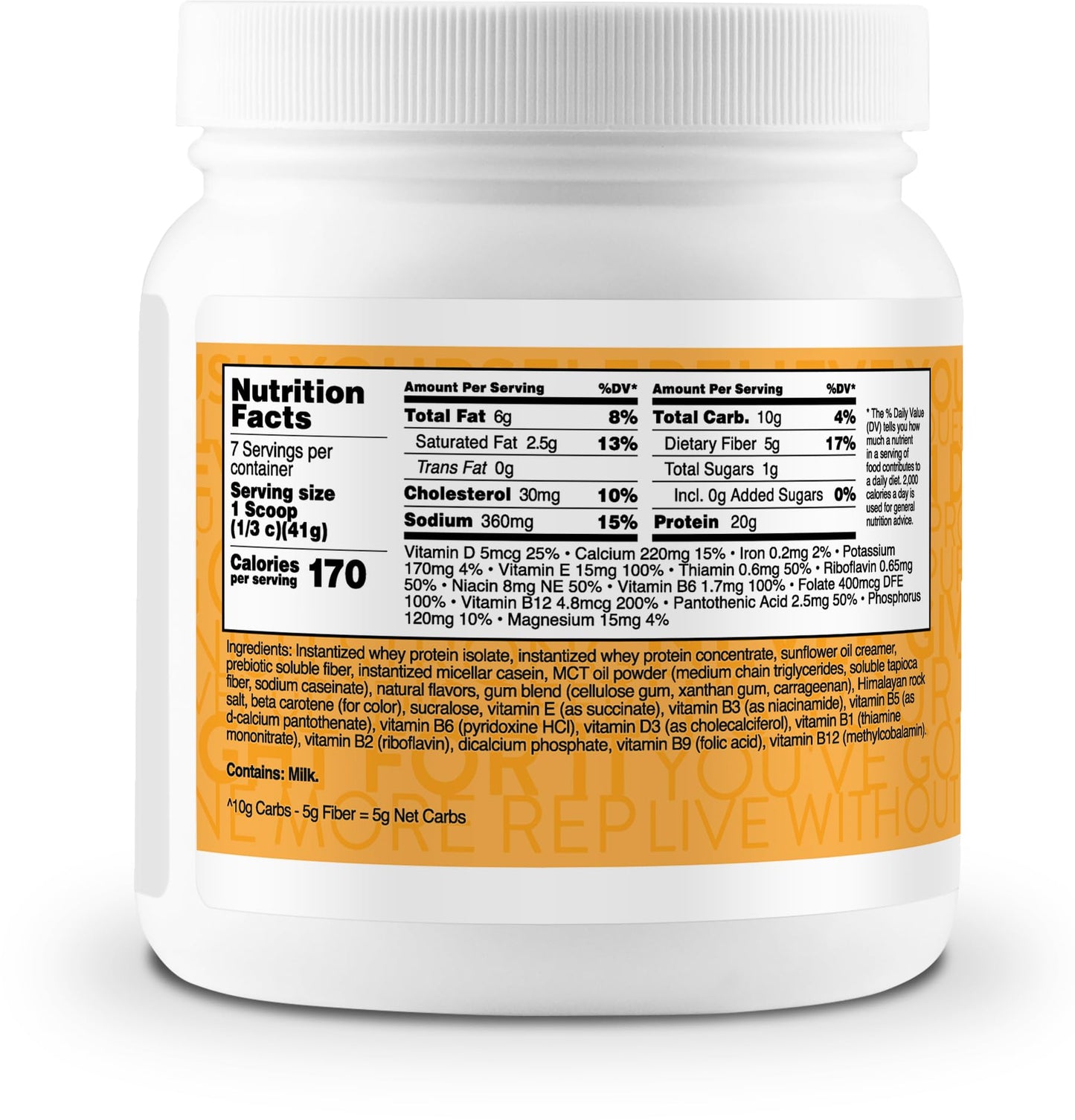 TransformHQ Meal Replacement Shake Powder 7 Servings (Orange Cream) - Gluten Free, Non-GMO