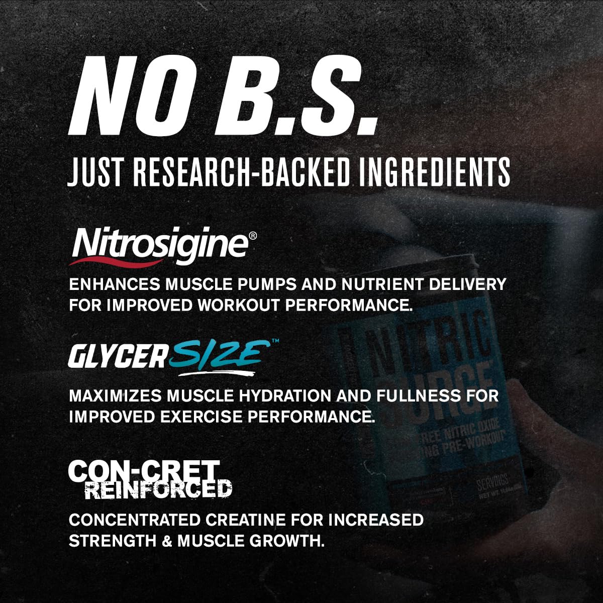 Jacked Factory Nitric Surge Stim Free Pre Workout Powder - Caffeine-Free Nitric Oxide Supplement w/Con-Cret Creatine, L Citrulline, & GlycerSize Glycerol - Cherry Kiwi, 30 Servings