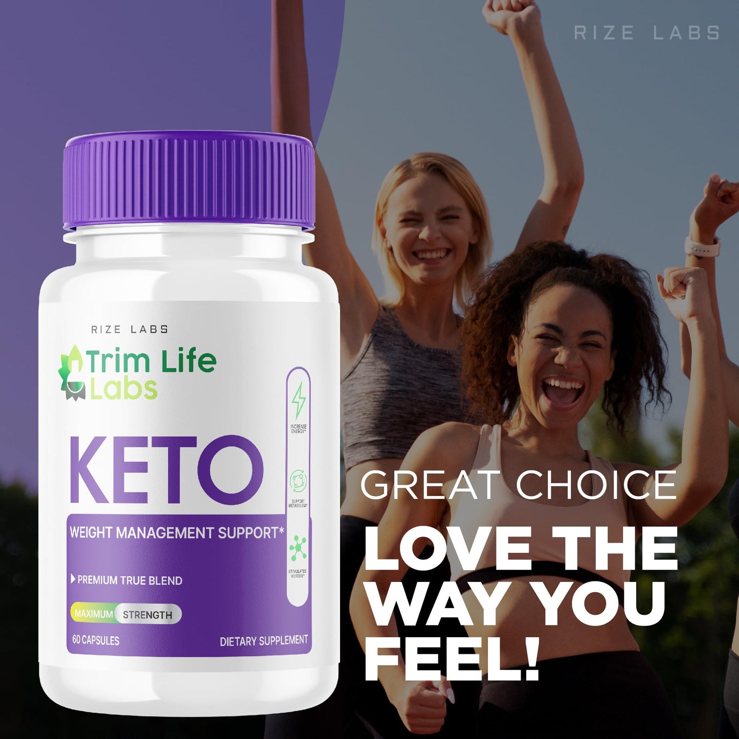 rize labs - - Trim Life Labs Keto Capsules - Weight Loss Pills - Support Maximum Strength Formula, Keto+ACV Supplement (120 Capsules)