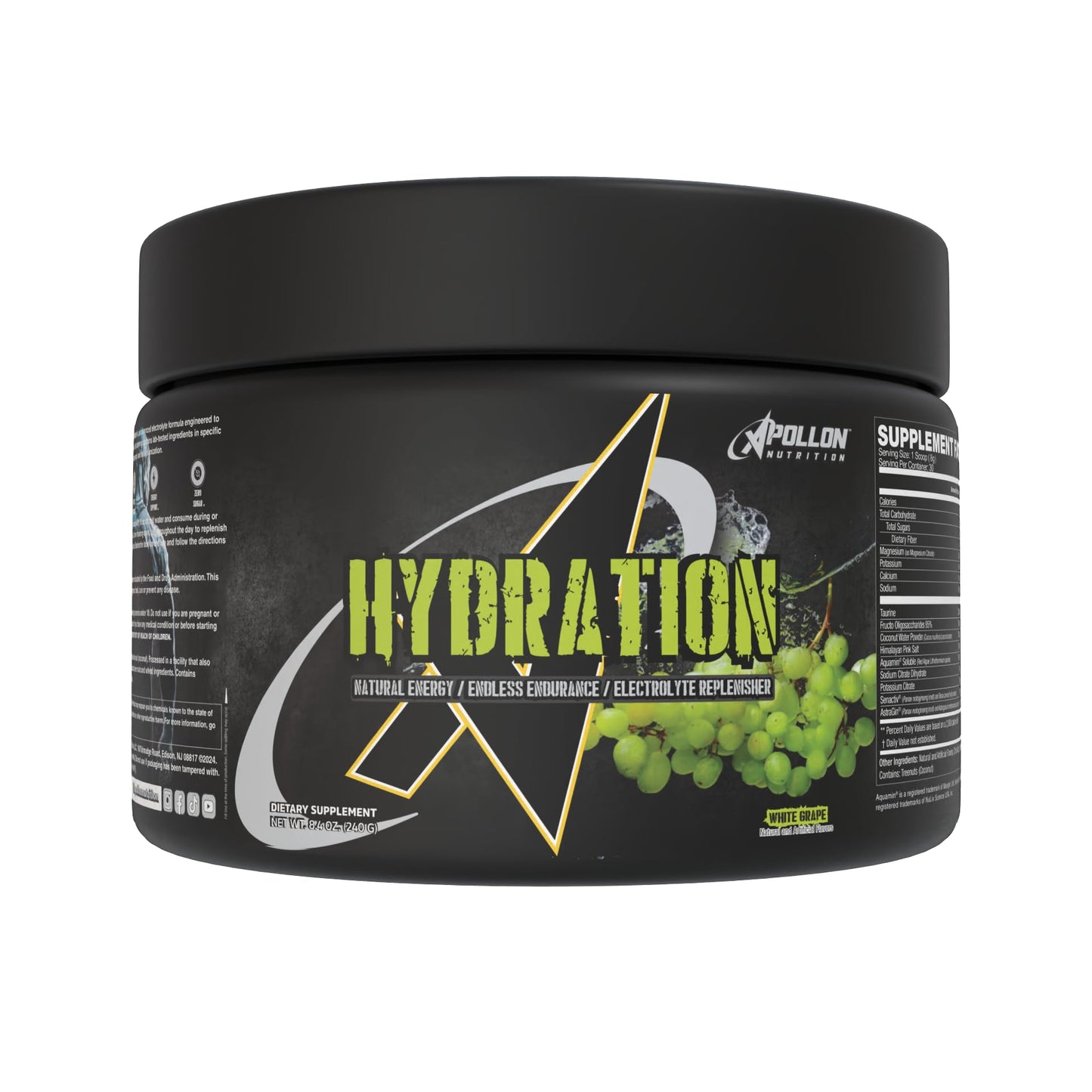 Apollon Nutrition Hydration & Recovery | Premium Electrolyte Endurance Formula (30 Serving, White Grape)