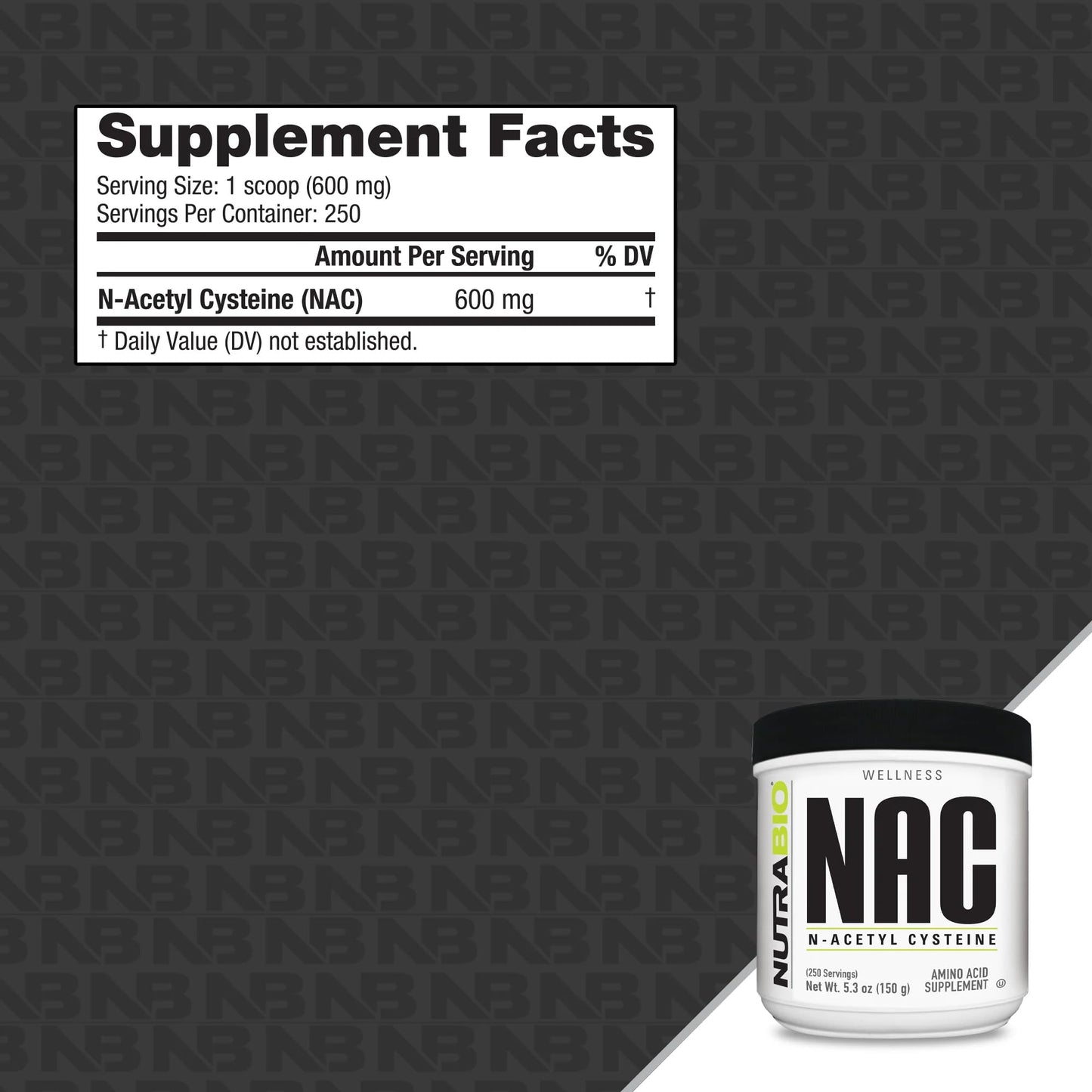 NutraBio N-Acetyl Cysteine Supplement (NAC) - 150 Grams Powder, 600mg Serving - Powerful Anti-Oxidant - Immune Support - No Fillers - Non-GMO - Gluten Free