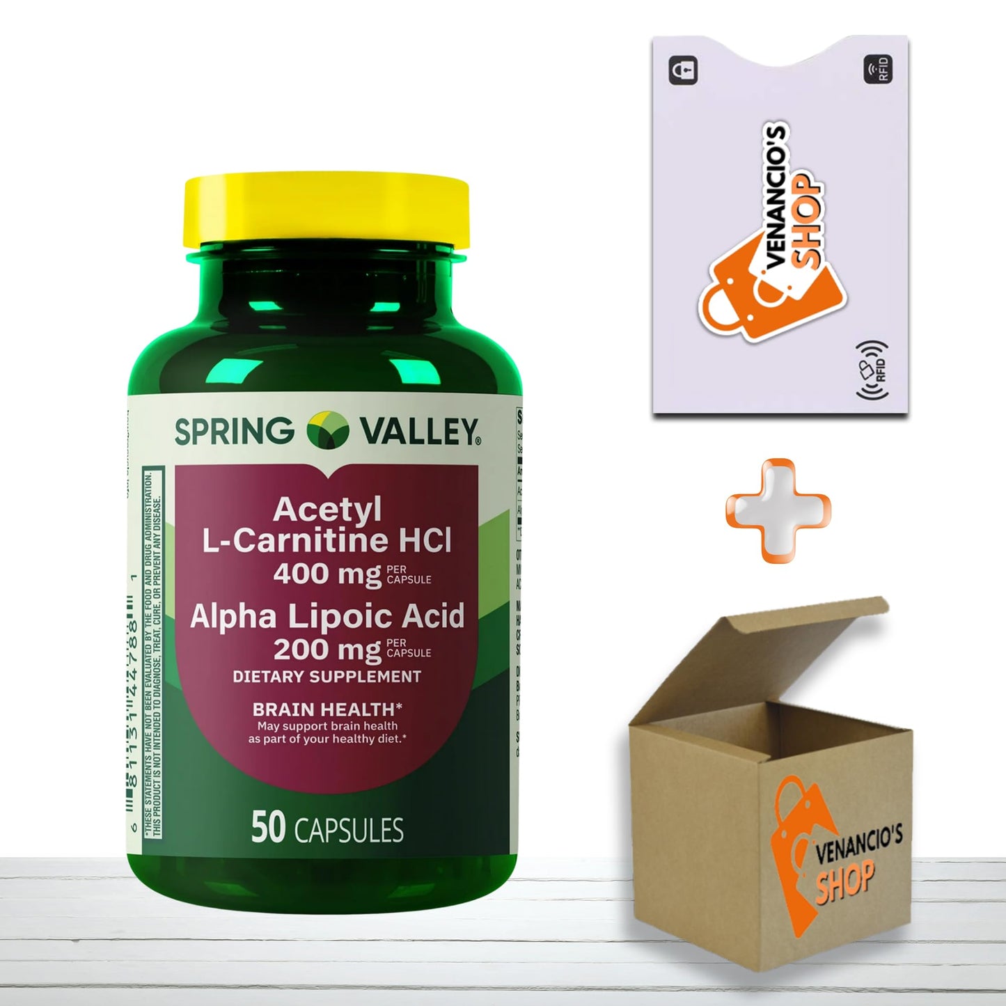 Spring Valley Acetyl L-Carnitine HCI 400 mg + Alpha Lipoic Acid 200 mg Capsules, 50 Count (Pack of 1)
