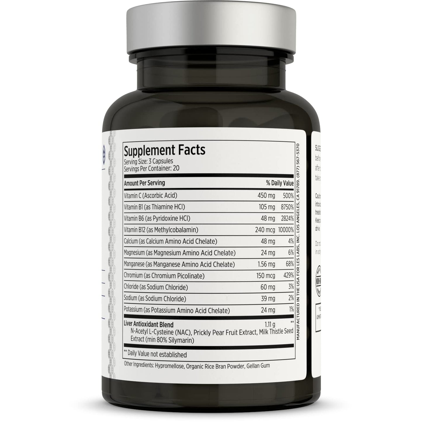 LES Labs DeToxx - Better Mornings & Recovery, Liver Support, Electrolyte Replenishment & Glutathione Support - Prickly Pear, Milk Thistle & NAC - Non-GMO Supplement - 60 Capsules