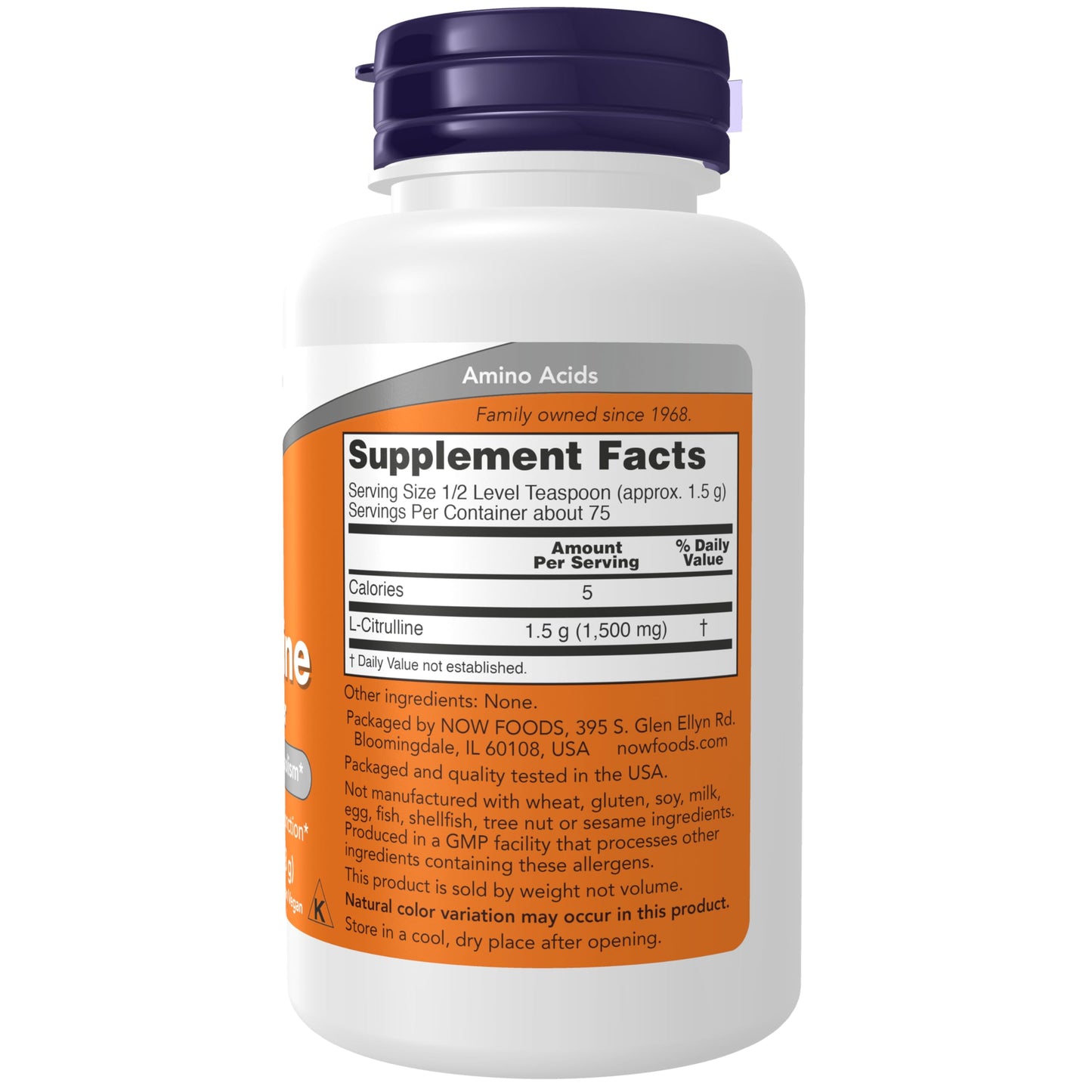 NOW Foods Supplements, L-Citrulline Pure Powder, Supports Protein Metabolism*, 4-Ounce