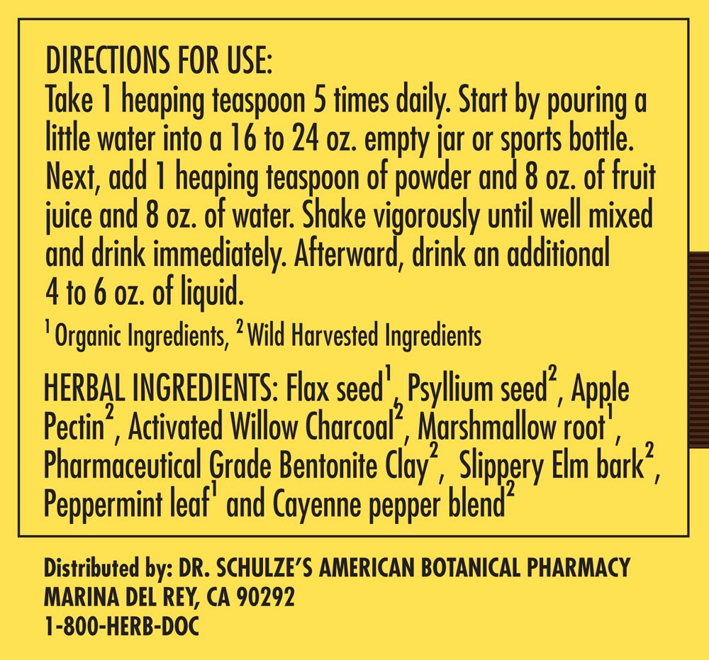 Dr. Schulze's | Intestinal Formula #2 | Herbal Colon Cleanse Formula | Natural Detox Powder| Dietary Supplement | Remove Excess Waste, Poisons & Build-Up | Gastroenteric Vacuum | 8 Oz. Jar (2 Pack)