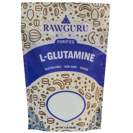 RawGuru L-Glutamine - 16 oz - Purified | Gluten-Free | Non-GMO | Vegan | Minimize Muscle Breakdown & Improve Protein Synthesis