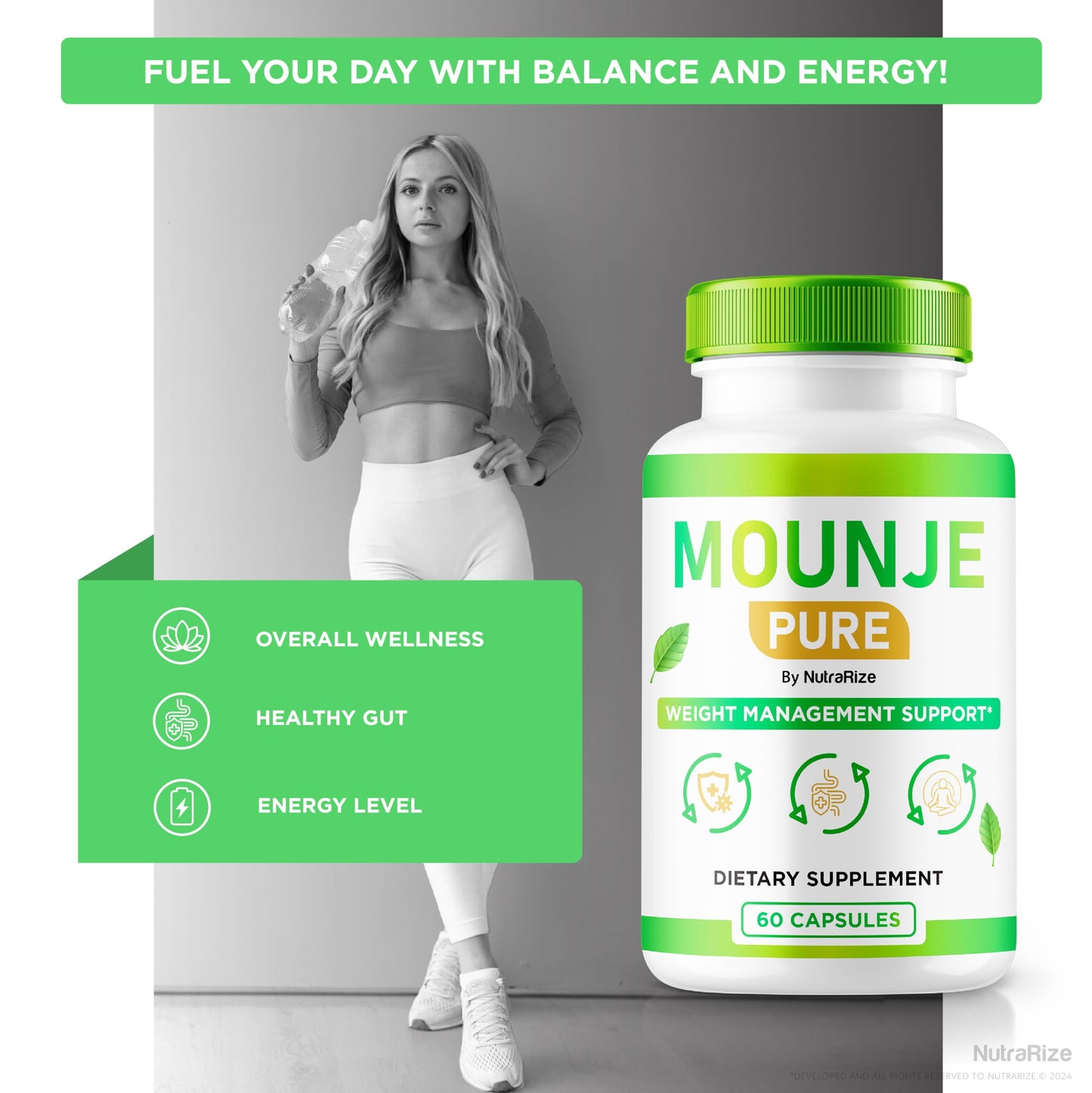 (2 Pack) Mounje Pure, Mounje Pure Weight Loss Pills - Supports Healthy Body and Lifestyle, Mounje Pure Keto Formula for Overall Fitness, All Natural MounjePure Review, Official Review (120 Capsules)
