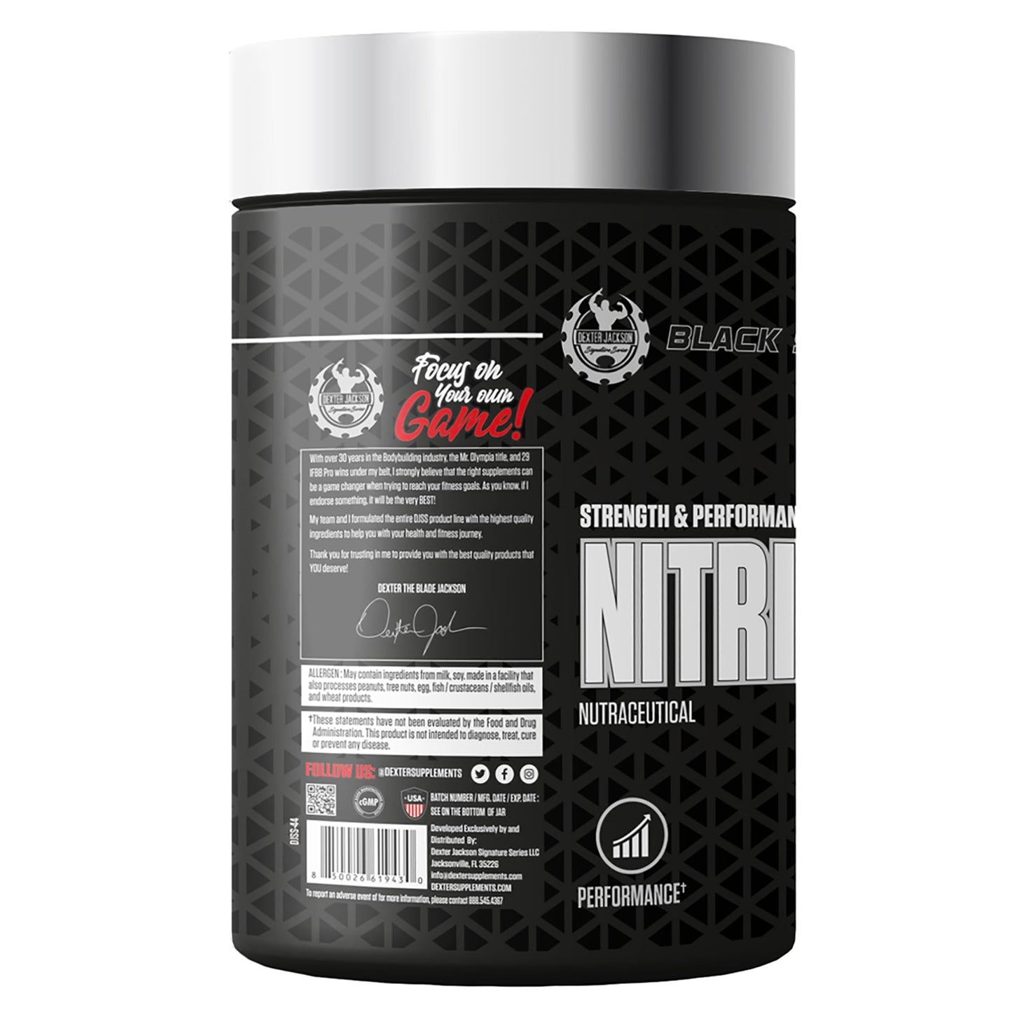 DEXTER JACKSON Black Series Nitrix Oxide Booster | Burns Excess Stored Fats, Boosts Body Metaolism | 60 Tablets, 30 Servings
