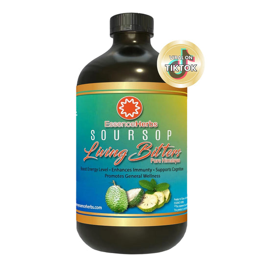 Essence Herbs Soursop Bitters Liquid for Immune Support & Gut Health with Soursop Leaves, Moringa, Black Seed, Neem Tree & More 16oz (Pack of 1)
