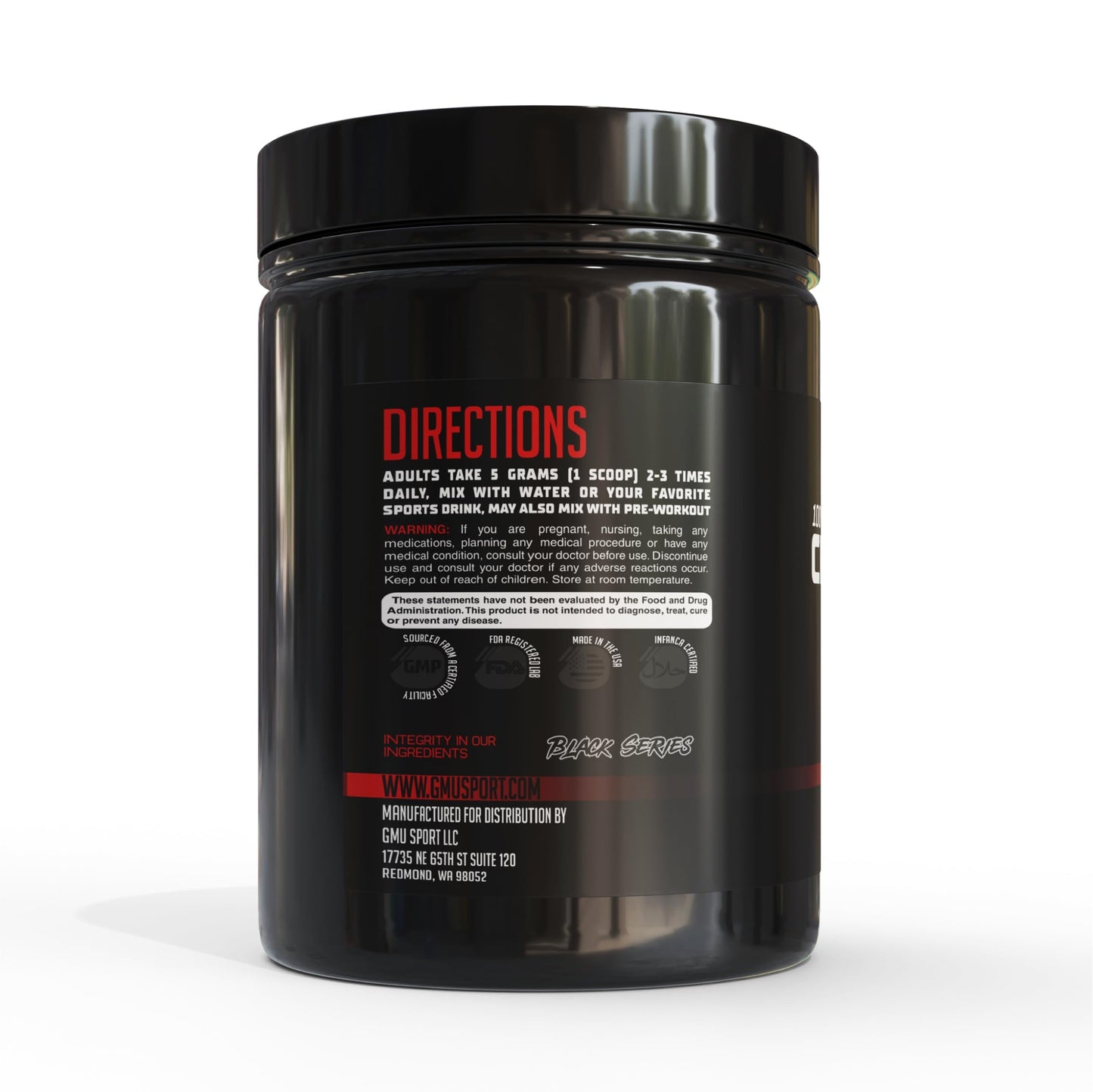 GMU SPORT Creatine Monohydrate Flavored Drink Powder - Fruit Punch. 50 Servings (7.7g per). Build Lean Muscle with Creatine!