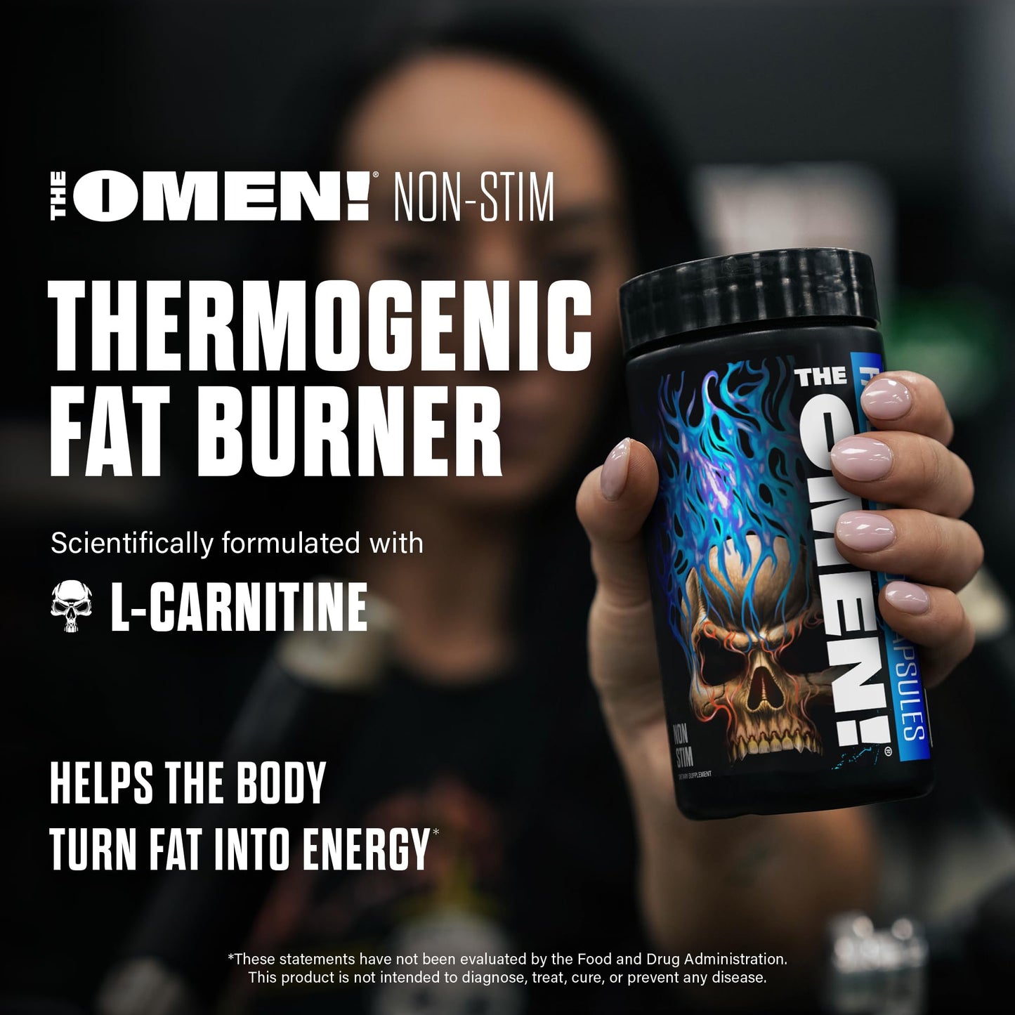 JNX SPORTS The Omen! Non-Stimulant Thermogenic Fat Burner - Caffeine-Free Dietary Supplement for Men & Women | Appetite Suppressant & Metabolism Booster | 100 Capsules