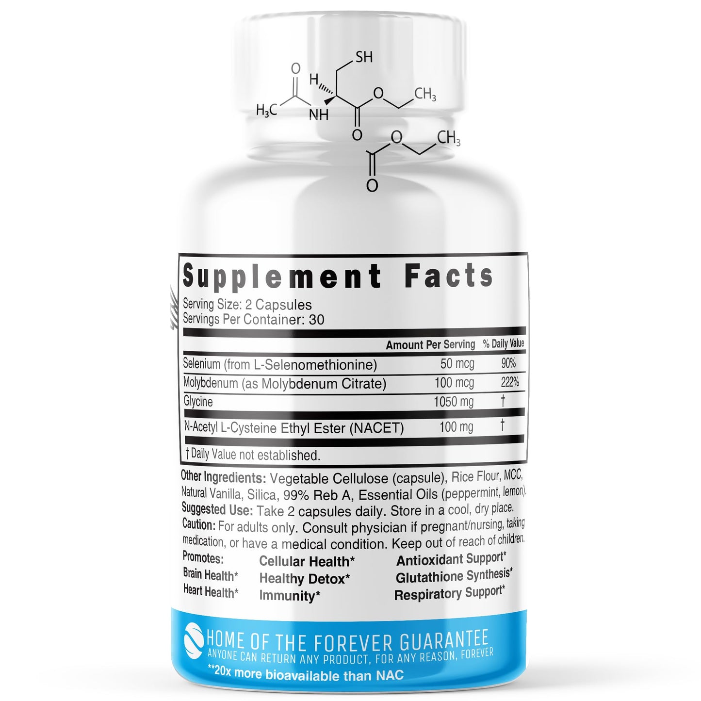 Nature's Fusions GlyNAC-ET NAC Supplement N-Acetyl Cysteine Ethyl Ester - 20x More Bioavailable - Glycine & N-acetylcysteine Ethyl Ester Anti Aging Supplement, Boost Glutathione Pack of 2-120 Count