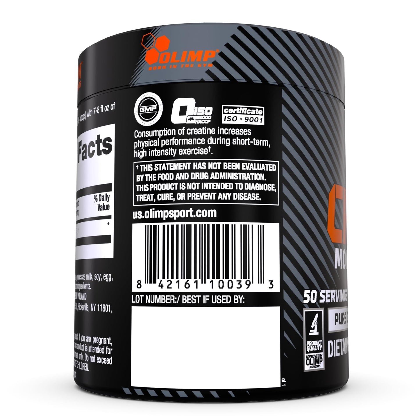 OLIMP BORN IN THE GYM Creatine Powder 250g Pure Creatine Monohydrate Powder in Micronised Quality - Optimal High Dose