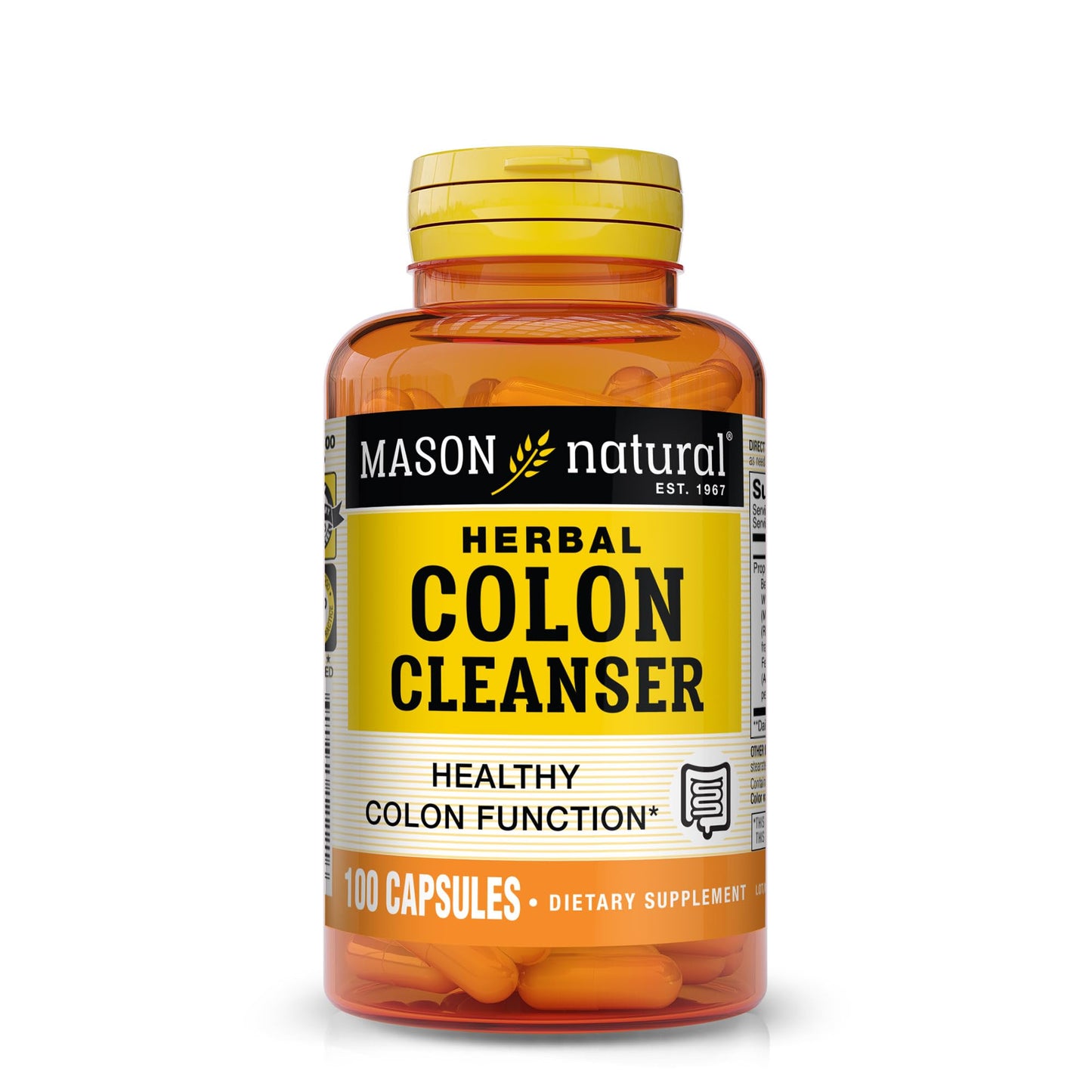 MASON NATURAL Herbal Colon Cleanser - Improved Digestive Health, Healthy Bowel Function & Detoxification, 100 Capsules
