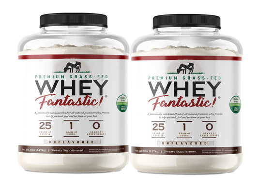 Whey Fantastic - Unflavored - 100% Pure Grass Fed Whey Protein - Optimum Blend of Isolate, Concentrate & Hydrolysate - 2-Pack of 5lb