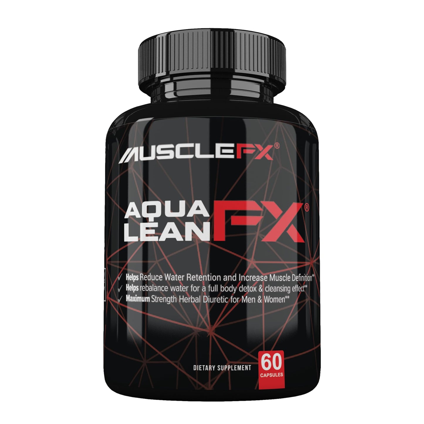 MUSCLE FX AquaLean FX Maximum Strength Diuretic Water Away Pills for Water Retention and Lean Muscle Defination for Men and Women, 60 Capsules