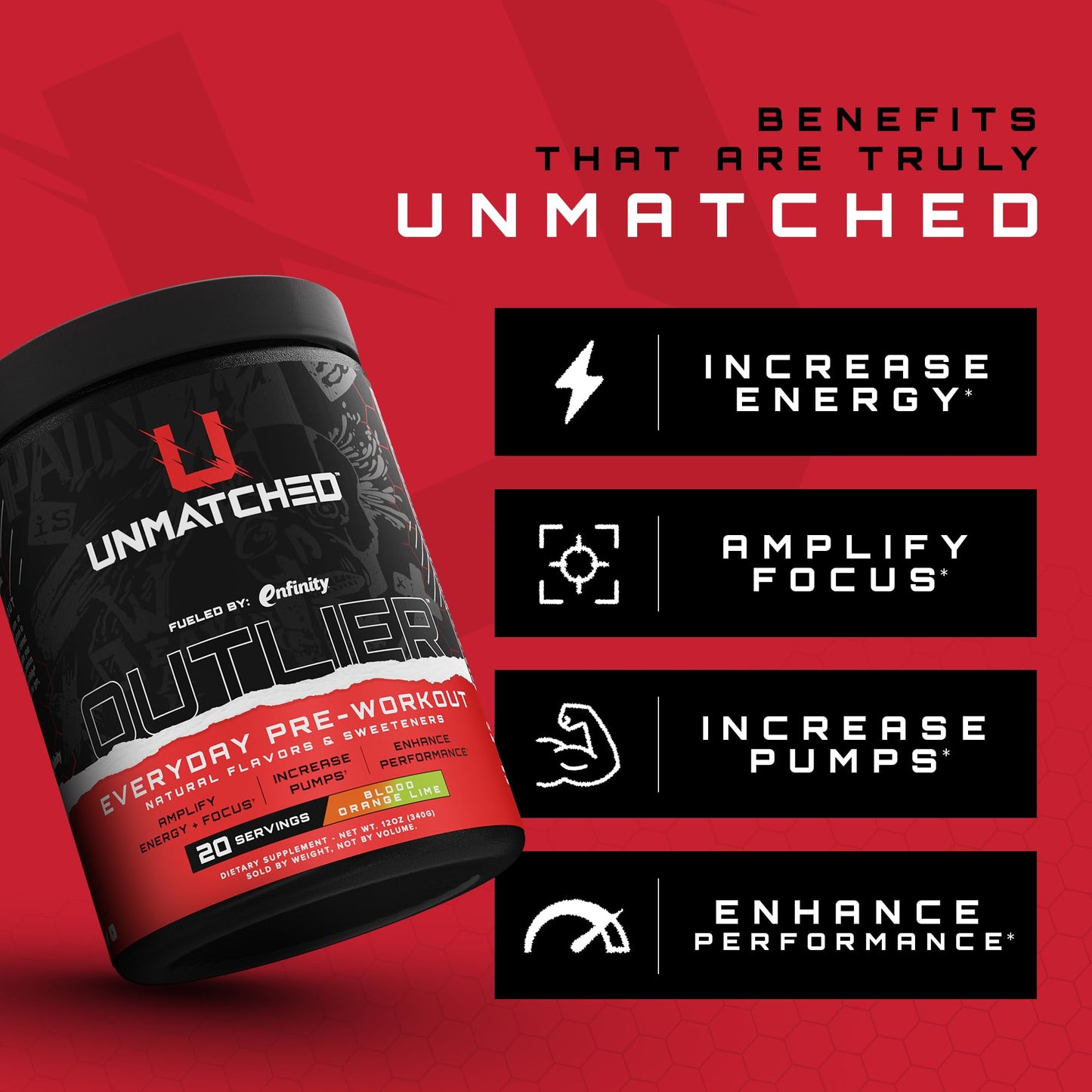 Unmatched Outlier Everyday Pre Workout Powder for Men & Women | Paraxanthine, Beta Alanine, NO3-T Nitrates | Natural Flavors & Sweeteners | 20 Servings (Pink Lemonade)
