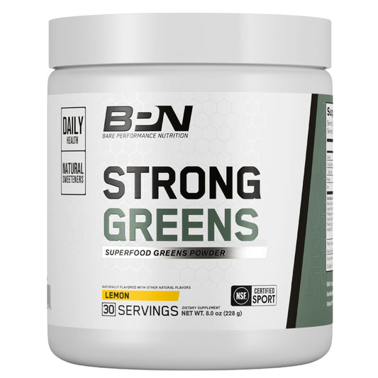 BARE PERFORMANCE NUTRITION, BPN Strong Greens Superfood Powder, Lemon, 30 Servings