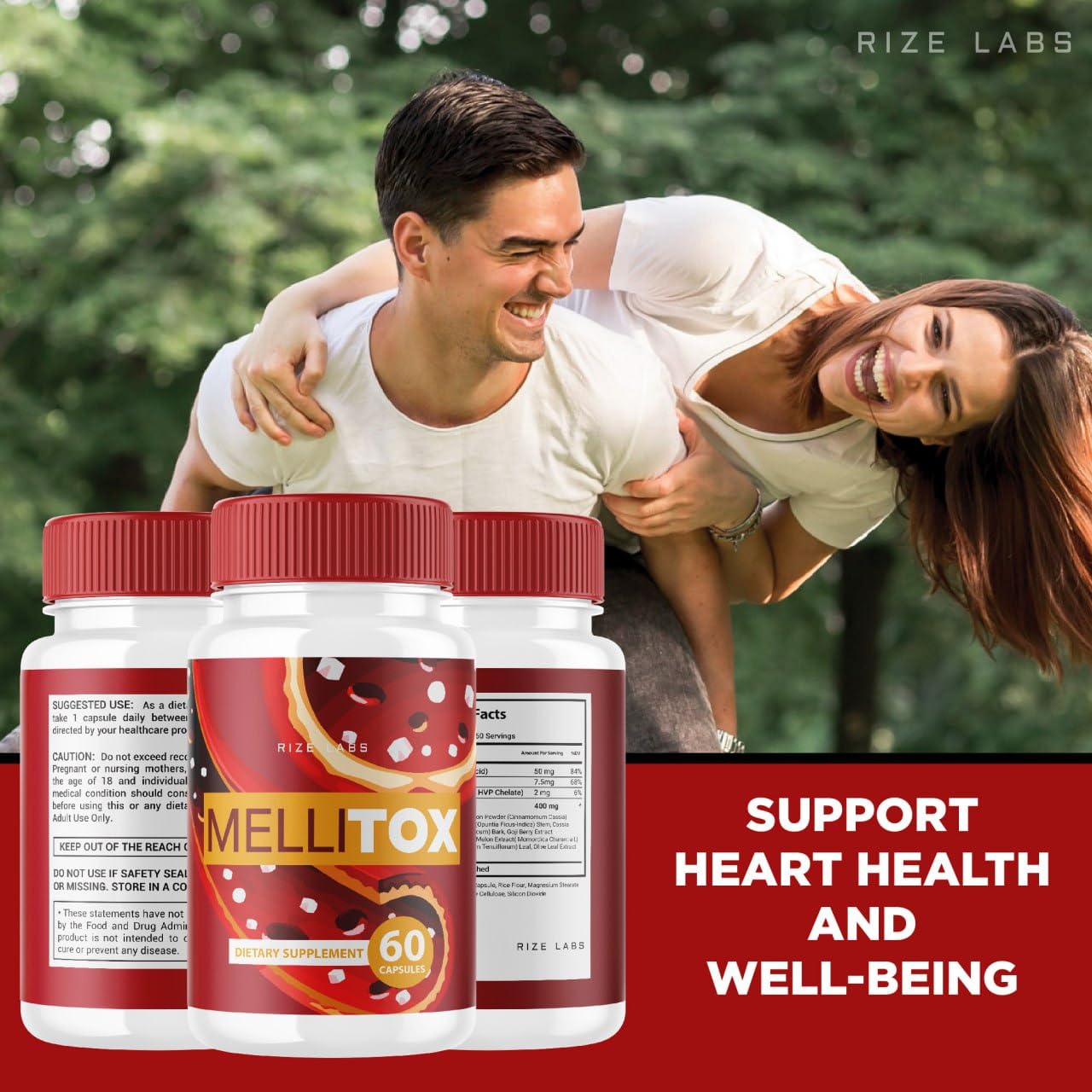 rize labs (5 Pack) MelliTox Capsules, MelliTox Supplement Body Detox, MelliTox Maximum Strength Formula, MelliTox Pills for Healthy Cells, MelliTox Pastillas Review (300 Capsules)
