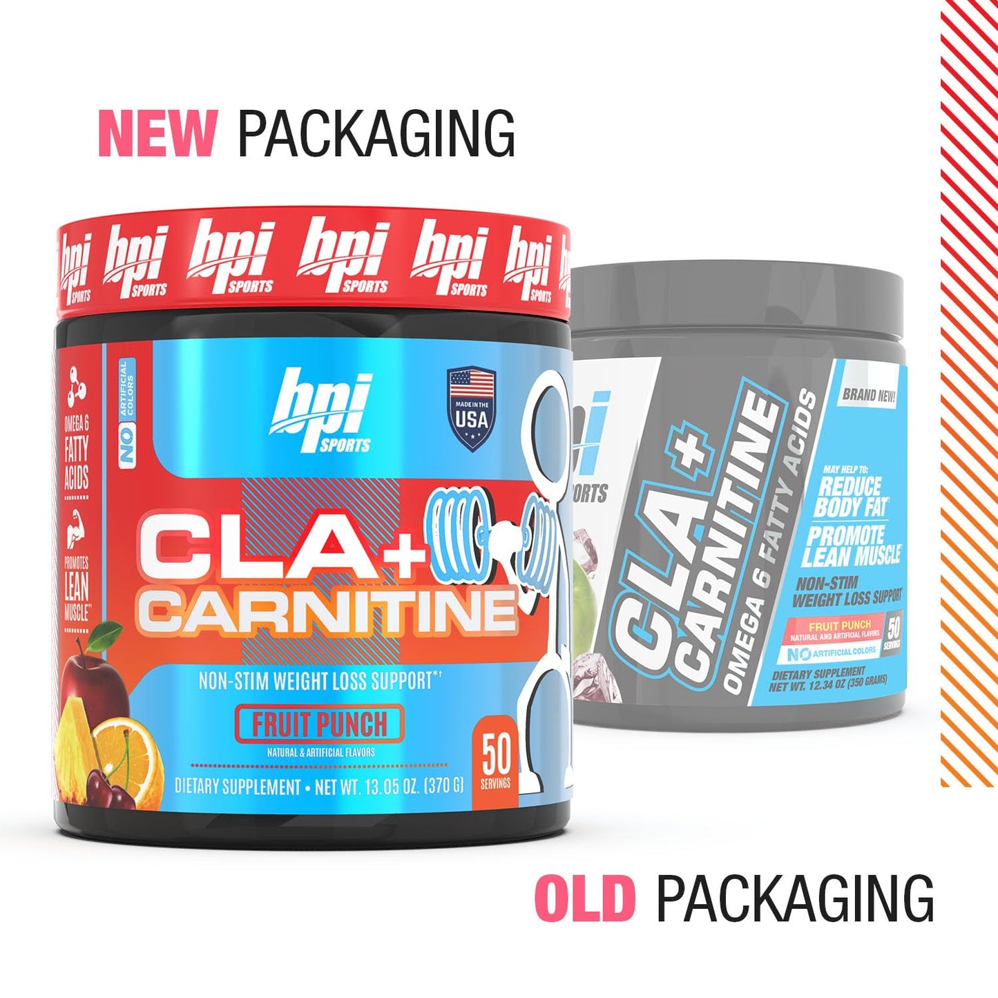 BPI Sports CLA + Carnitine - Conjugated Linoleic Acid - Weight Loss Formula - Metabolism, Performance, Lean Muscle - Caffeine Free - For Men & Women - Fruit Punch - 50 servings - 12.34 oz