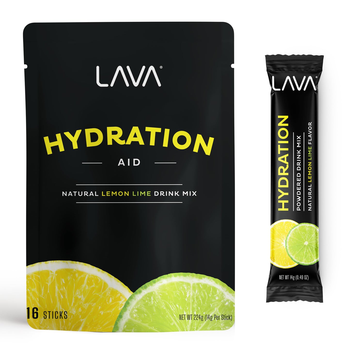 LAVA Morning Recovery | Electrolyte Powder Drink Mix | Lemon Lime Hydration Powder Packets | Low Sugar, Gluten Free, Non-GMO | 16 Sticks